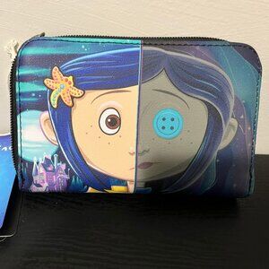 Loungefly - Coraline Split Face Mini Zipper Wallet - NEW